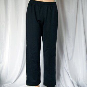 Black Workout Pants with Purple Trim Side Stripe Size Small Straight Leg